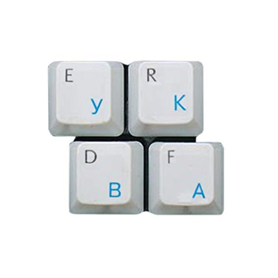 HQRP NEW Cyrillic alphabet Russian / Ukrainian Laminated Keyboard Stickers On Transparent Background with Blue Lettering for All PC Computers