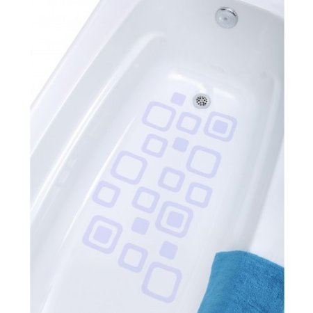 Adhesive Square Bath Treads- White, 21 Count