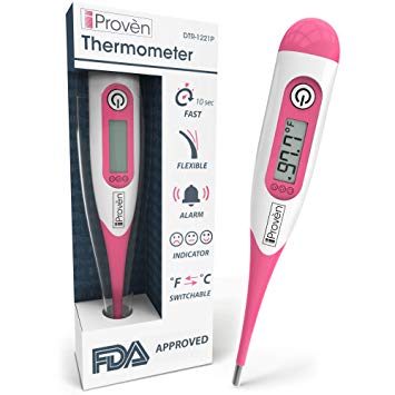 Best Digital Medical Thermometer (Termometro) - Fast and Accurate - Readings in 10 Seconds - Baby Rectal Thermometer - Adult Oral Thermometer - FDA - DT-R1221P by iProven - High Quality & Accuracy