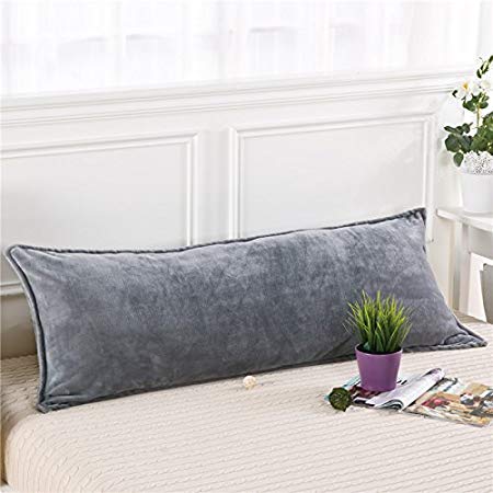 Zhiyuan Warm Velvet Body Pillow Cover Long Pillowcase, 45 x 120cm, Gray