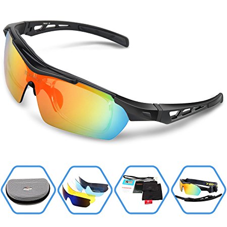 Torege Polarized Sports Sunglasses For Cycling Running Fishing Golf TR003