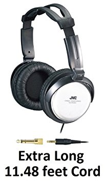 JVC Over-the-Ear Comfortable Stereo Headphones with Extra Long 11 feet Cord, 40mm driver & Adjustable Cushioned Headband for VIZIO VO37LFHDTV20A, VOJ370F1A, VU37LHDTV10A, VW22LHDTV10T, VW26LHDTV20F, VX200E LCD HDTV Flat Screen Television