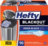 Hefty BlackOut Tall Kitchen Trash Bags Clean Breeze 90 Count