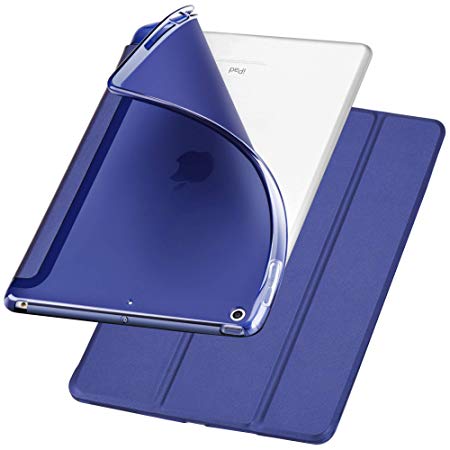 Soke iPad 9.7 Case 2018/2017, Ultra Slim Lightweight Smart Case [Trifold Stand] [Auto Wake/Sleep] with Translucent Clear Soft TPU Back Cover for Apple iPad 9.7 Inch iPad 6th /5th Generation, Navy Blue