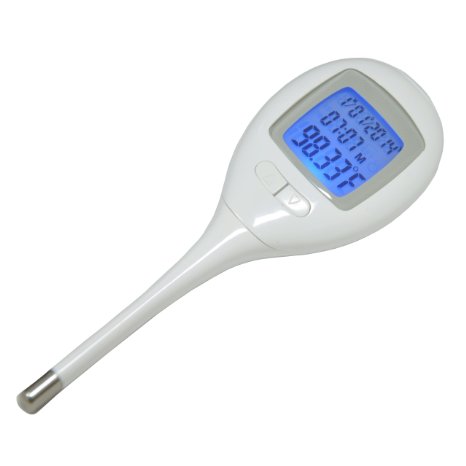 EUDEMON Digital Basal Thermometer for Cycle Control, Read in Fahrenheit and Celsius, Memory Recall.