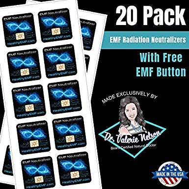 Cell Phone EMF Protection Radiation Neutralizers   Free $45 Voucher for 3 EMF Protection Buttons - Slim Design - Proudly Made in The USA - 5, 10 or 20 Pack - Developed by Dr. Valerie Nelson