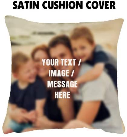 Getagift Personalised with your own Text/Image/Any Name themed Cushion Cover-Throw Pillow Cover. (40 cm x 40 cm Satin Cushion Cover)