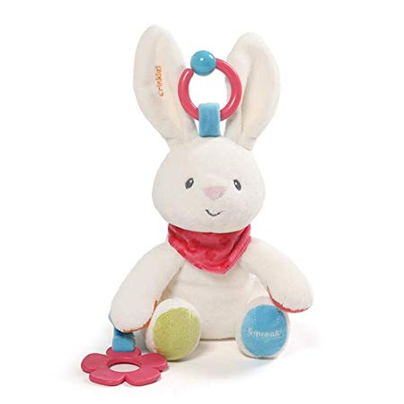 Baby GUND Flora The Bunny Plush Activity Toy 8.5", Cream