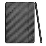 iPad Air 2 Case - Swees Carbon Fiber Smart Cover Case for Apple iPad Air 2 2014 Released With Magnetic Auto Wake and Sleep Function - Carbon Black 2-Year Manufacturer Warranty from Swees