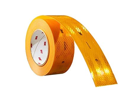 3M High Intensity Reflective Conspicuity Tape, Yellow, 2 Inch Width X 2 Feet