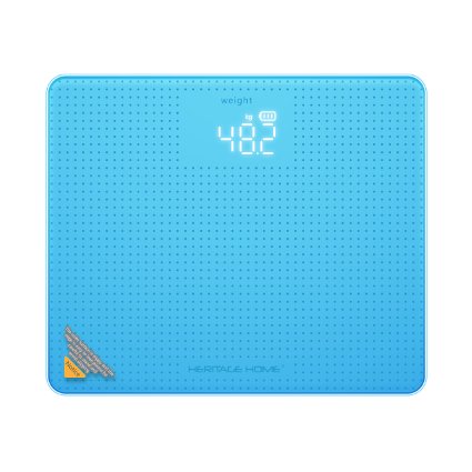 Weight Scale From Heritage Home Products A Name You Can Trust for Smart Step-on Technology Digital Weight Watchers Scales No Batteries required but Chargeable with USB cable Set Your Weight Goals and Track Progress with Premium Quality ScaleBlue
