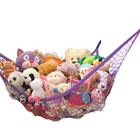 MiniOwls Plush Toy Organizing Hammock (Purple, L)