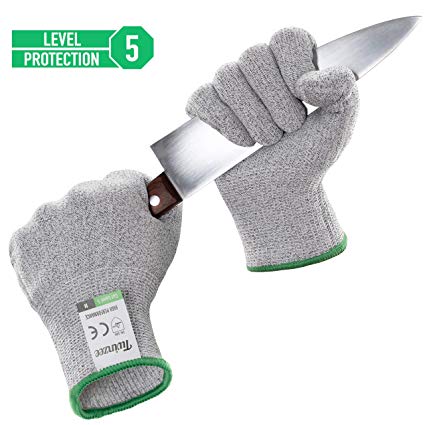 Twinzee Cut Resistant Kitchen Gloves - High Performance Level 5 Protection, Food Grade, EN 388 Certified, 1 pair (Large)