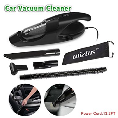 Car Vacuum Cleaner,Wietus 12-Volt,Power:80W,Suction 3KPA,Dry 12V Vacuum Handheld Vacuum Cleaner,13.2-Foot(4M) Cord, Put 4 Vacuum Mouths to Vacuum the Hair and Wool Fabric