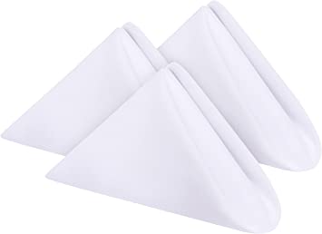 Utopia Home White Cloth Napkins (12 Pack, 20x20 Inches), Ideal Dinner Napkins for Party, Wedding and Lunch/Dinner