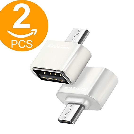 Act Micro USB OTG to USB Adapter Micro USB Male OTG to USB Female B Adapter USB On The Go Adapter (2 x White)