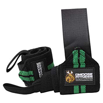 DMoose Fitness Wrist Wraps – Premium Quality, Strong Fastening Straps, Thumb Loops – Maximize Your Weightlifting, Powerlifting, Bodybuilding, Strength Training & Crossfit