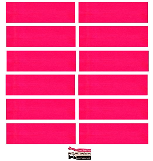 Kenz Laurenz Soft and Stretchy Elastic Cotton Headbands, (Pack of 12) - Hot Pink