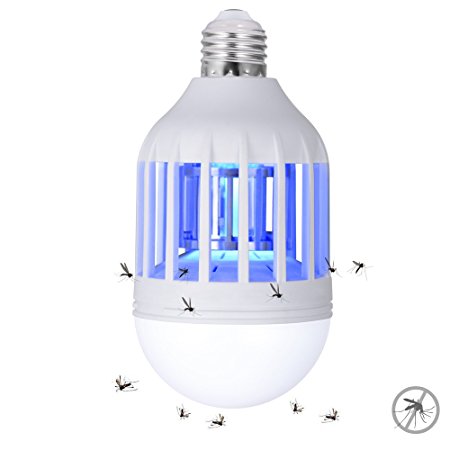 110V Electric Shock Bug Zapper Light Bulb, Mosquito Repeller, Fly Killer, Insect Killer, Mosquito Trap for Indoor Use, Bedroom, Porch, Deck, Patio, Backyard, Garden & More