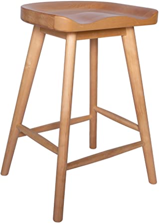 Amazon Brand - Rivet Counter-Height Kitchen Bar Stool, 24" H, Birch Wood, Natural Finish