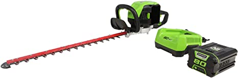 Greenworks Pro 80V 26" Brushless Hedge Trimmer (1.2" Cutting Capacity), 2Ah Battery and Rapid Charger Included HT80L211