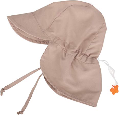 SimpliKids UPF 50  UV Ray Sun Protection Baby Hat w/Neck Flap & Drawstring