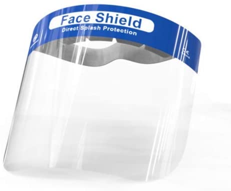 10PCS Full Face Protective Cap Shield, No-Fog, No-Saliva [2020 Upgraded] Windproof Dustproof Transparent/Blue (10)