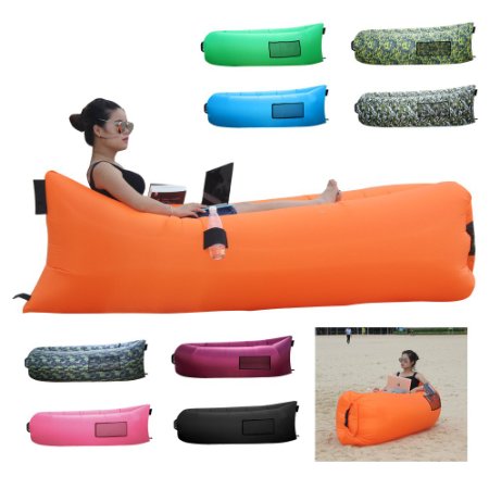BonClare Fast Inflatable Air Lounger, Camping Bed Beach Sofa Air Bag Hangout Portable Sleeping Bag