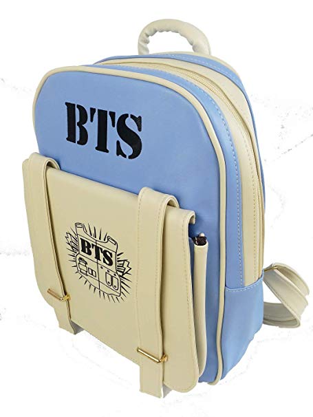 Wendingstan BTS-Backpack Bangtan Boys Casual Preppy School Bag (blue)