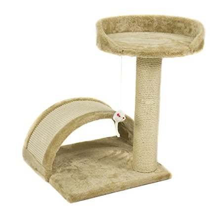 Best Choice Products Cat Tree Post Scratcher Furniture Play House Pet Bed Kitten Toy, Beige