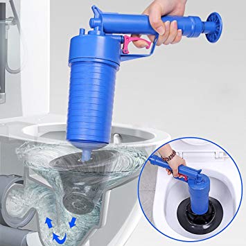 USHOT NEW Pressure Pump Cleaner Unclogs Toilet Hand Powered Plunger Set