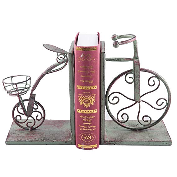 Fasmov Vintage Style Bicycle Bookends Art Bookend, Green