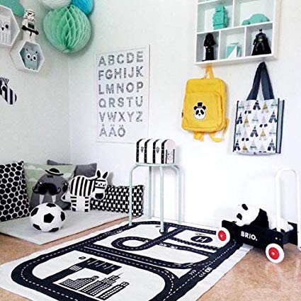 HILTOW Children Area Rug Baby Racing Game Blanket Adventure Carpet Crawling Mat Playmats Perfect Rug for Kid’s Bedroom