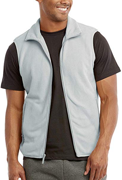 ToBeInStyle Men's Zip Up Sleeveless High Collar Polar Fleece Vest