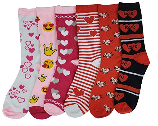 Sumona 6 Pairs Women Colorful Fancy Crazy Design Soft & Stretchy Novelty Crew Socks
