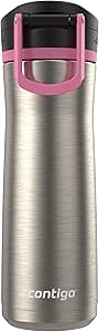 Contigo Jackson Water Bottle, 20 oz, Stainless Steel w/Azalea