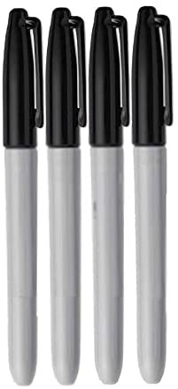 Permanent Markers, Fine Point, Black Ink (4-Pack)