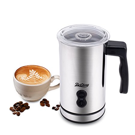 Betitay Electric Milk Frother and Heater for Hot Milk and Cappuccino , Stainless Steel Housing Material with Detachable Power Base