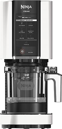 Ninja CREAMi Ice Cream Maker, 7 One-Touch Programs, with (2) Pint Containers & Lids, Compact Size, White