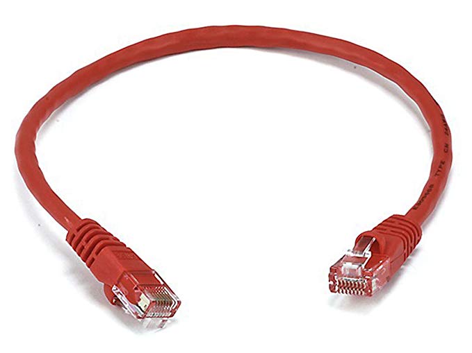 Monoprice 1FT 24AWG Cat6 550MHz UTP Ethernet Bare Copper Network Cable - Red