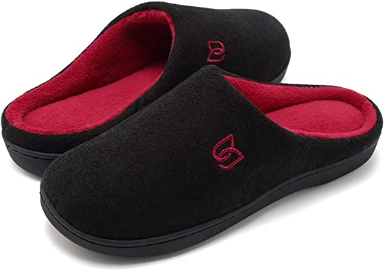 Ladies' Slippers Winter Warm Memory Foam House Shoes with Anti-Skid Rubber Sole Indoor/Outdoor for Women and Men