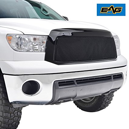 E-Autogrilles Black Stainless Steel Replacement Wire Mesh Grille Grill Insert With Glossy ABS Shell For 10-13 Toyota Tundra (44-0833)