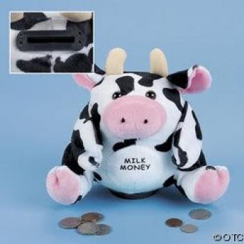 Plush Cow Bank with Sound