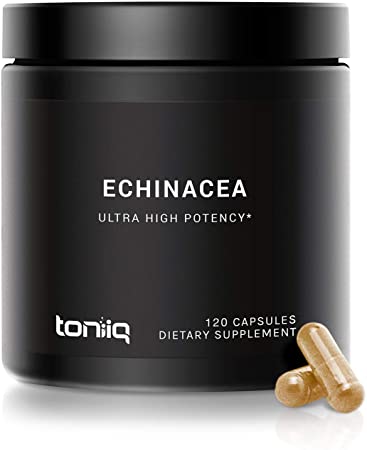 Ultra High Strength Echinacea Capsules (Non-GMO) - 1300mg - 4% Polyphenols - The Strongest Echinacea Supplement Available - - 120 Capsules