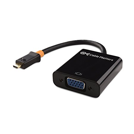 Cable Matters Active Micro HDMI to VGA Adapter with Audio Support in Black