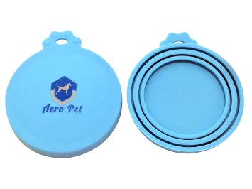 Aero Pet® | 2 Pack | Universal BPA Free Silicone Pet Food Can Lid Covers | One Size Fits All Standard Size Dog and Cat Can Tops