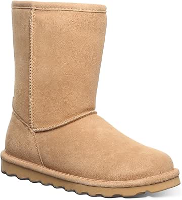 BEARPAW Women's Elle Short Multiple Colors | Women's Boot Classic Suede | Women's Slip On Boot | Comfortable Winter Boot