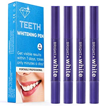 Teeth Whitening Pen, Breett Advanced & Safe Teeth Whitening Gel Pen 4 Pack| Effective & Painless Professional Home Teeth Bleaching Kit