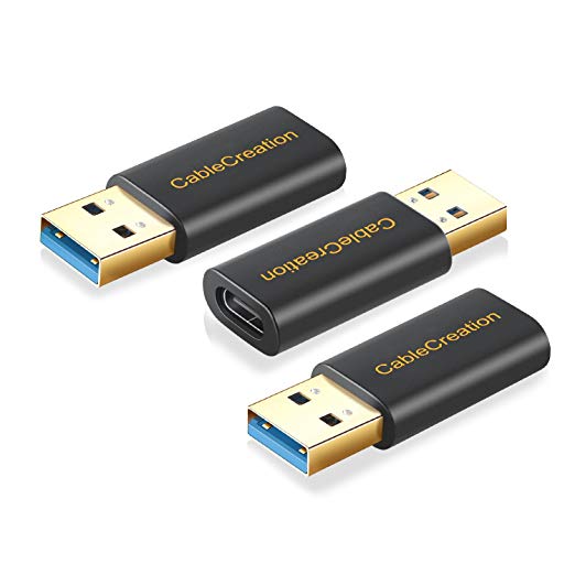 USB Type C Female to USB 3.0 Male Adapter[3-Pack], CableCreation USB-C to USB Adapter for USB C Cable, Hubs, PC Peripherals