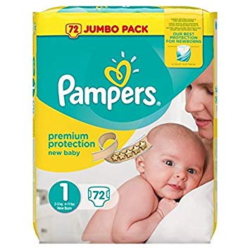 Pampers New Baby Nappies Size 1 Jumbo Pack 72 Case of 2 Total 144 Nappies_Sapphire Fashions